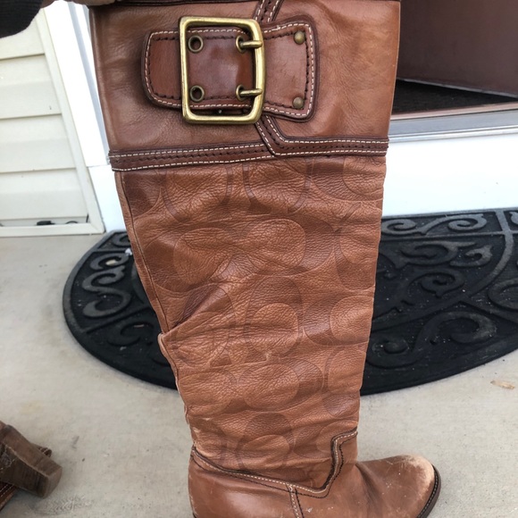 Brown leather coach boots - vintage - Picture 1 of 6